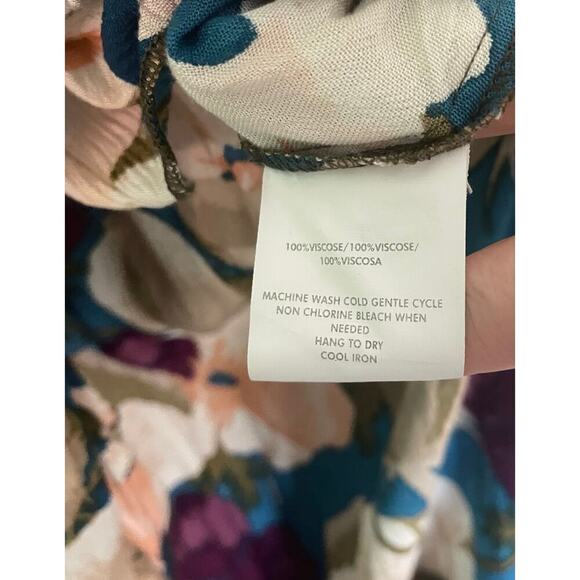 O'Neill Blue Purple Floral Print Pull-On Ruffle Long Skirt Viscose Size Small - Picture 7 of 7